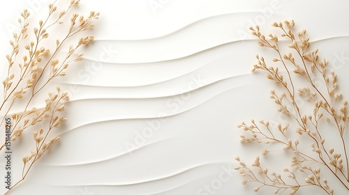 Delicate dried grasses on a textured background