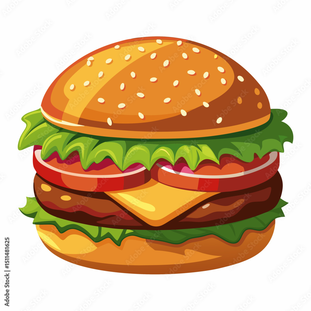 Juicy double cheeseburger with sesame bun Juicy double cheeseburger with sesame bun