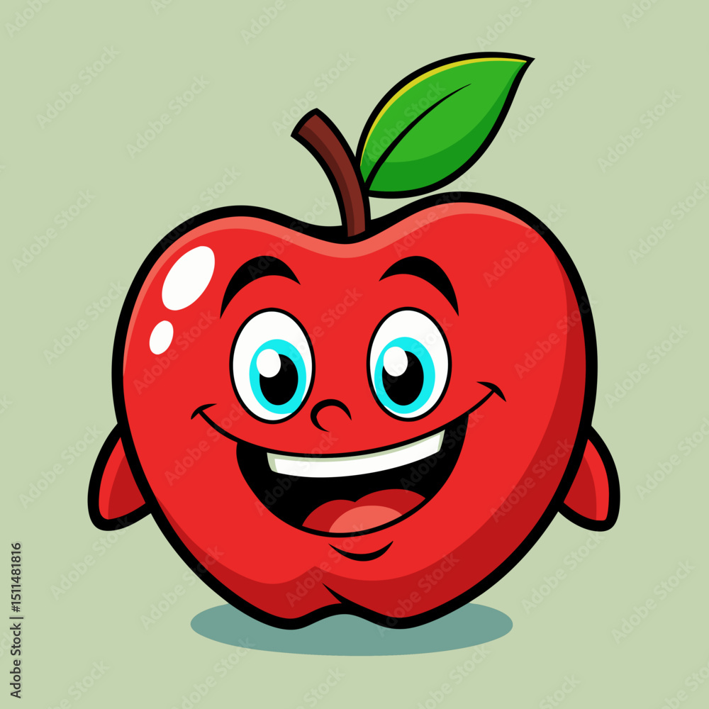 Happy red apple cartoon character illustration Happy red apple cartoon character illustration
