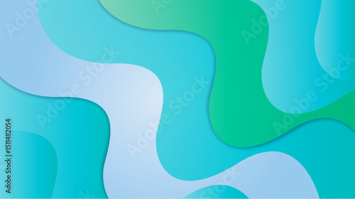green gradient background with soft amorphous shapes for modern designs and calming visuals, creating a smooth and vibrant texture effect.