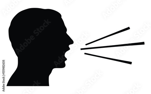 Man shouting vector silhouette