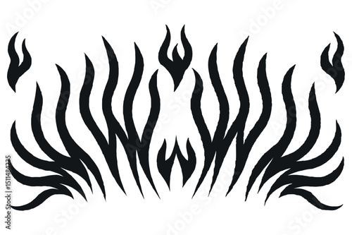 
Set of red and Black fire flame Fire Icons 