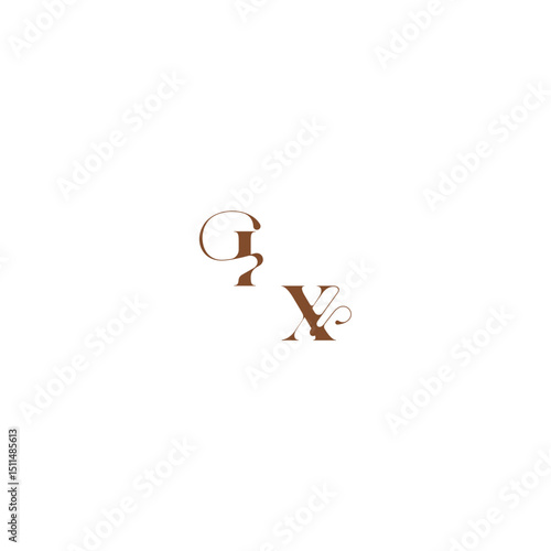 elegant curve monogram bold and hairline initial letter wedding logo concept IX