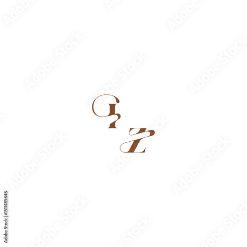 elegant curve monogram bold and hairline initial letter wedding logo concept IZ
