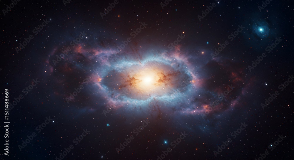 Fototapeta premium Cosmic Collision A Stunning Visualization of a Binary Star System's Nebula