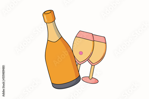 Champagne Toast for Celebration with White Background