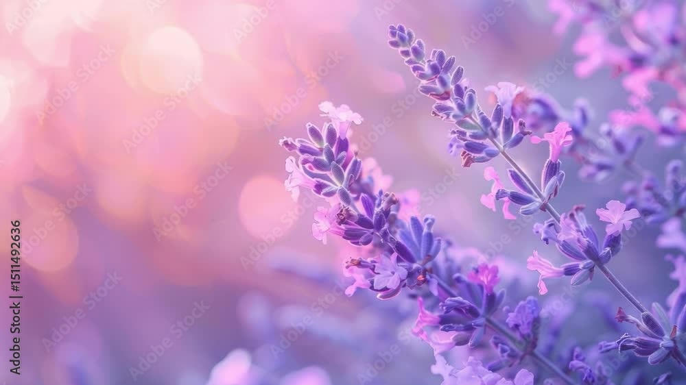 Beautiful Lavender Flowers in Soft Focus with Dreamy Purple and Pink Background for Tranquil and Calming Atmosphere 4k video footage Beautiful Lavender Flowers in Soft Focus with Dreamy Purple and Pink Background for Tranquil and Calming Atmosphere 4k video footage