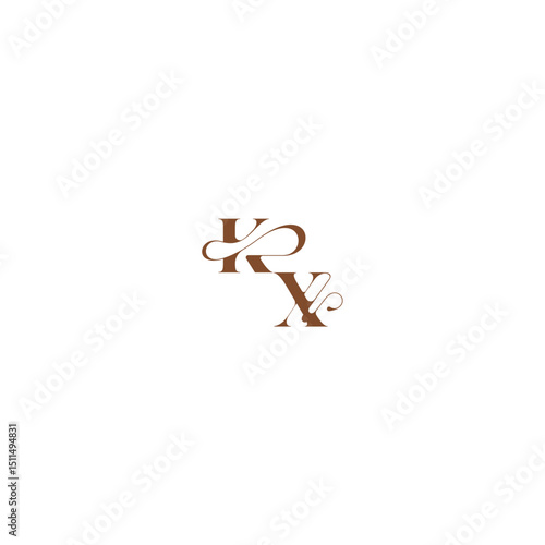 elegant curve monogram bold and hairline initial letter wedding logo concept KX