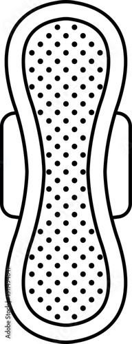 Sanitary napkin pad icon. Mensuration cotton napkin sign.