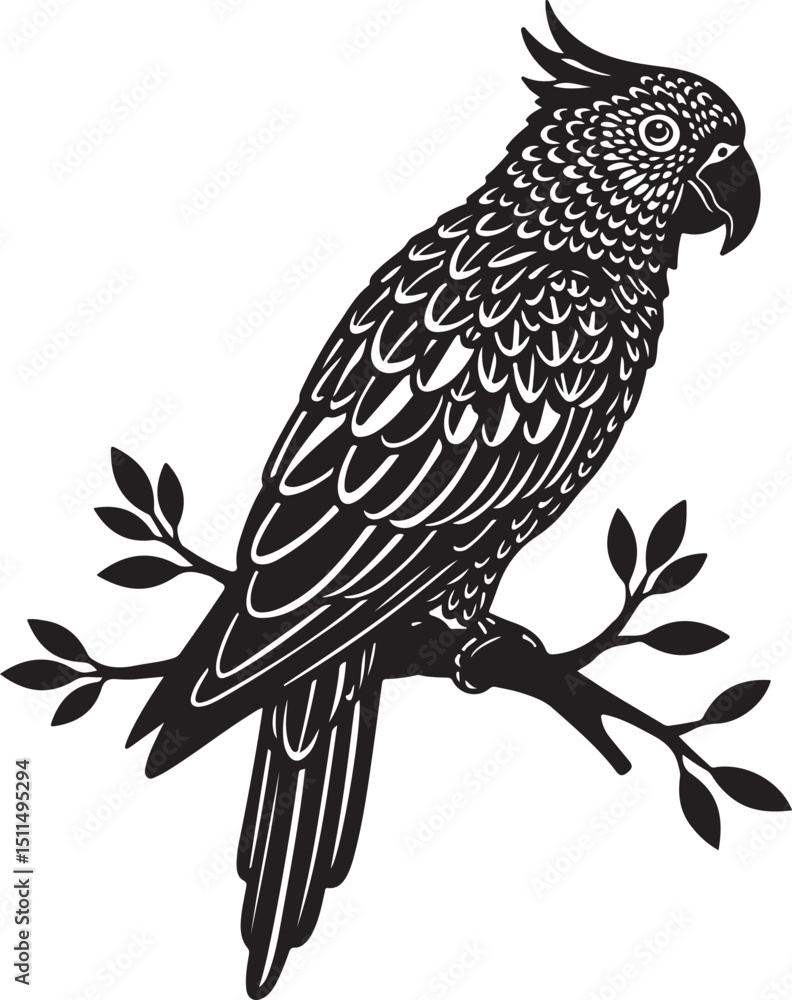 Fototapeta premium Wings of Elegance Parrot in Shadow