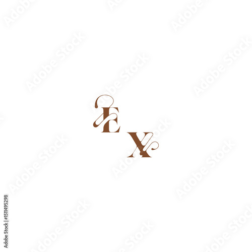 elegant curve monogram EX wedding logo concept bold and hairline initial letter