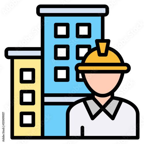 Property Developer outline color icon