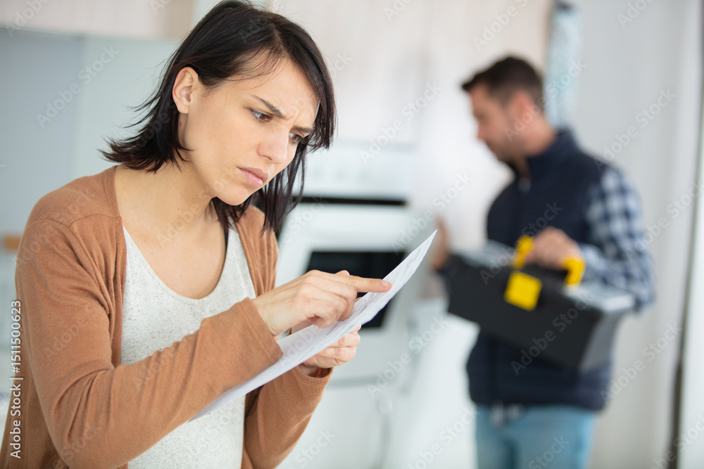 satisfied female customer with oven repair bill satisfied female customer with oven repair bill