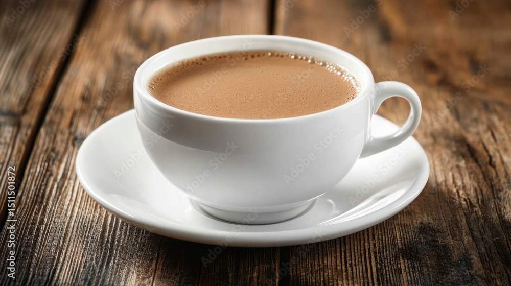 Fototapeta premium English breakfast tea in white cup and saucer