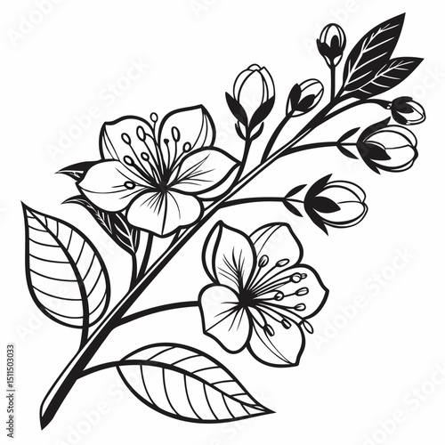 vector floral background white and black flower