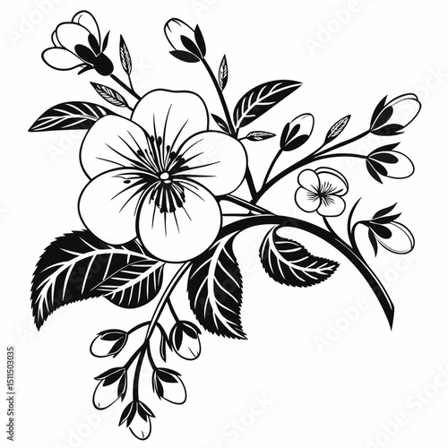 black and white flower background vector design