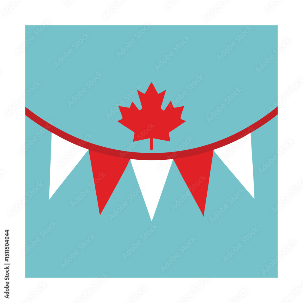Obraz premium Canadian maple leaf and banner graphic celebrating canada day with festive design elements