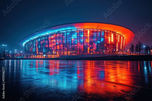 Crowded stadium in Beijing, China.