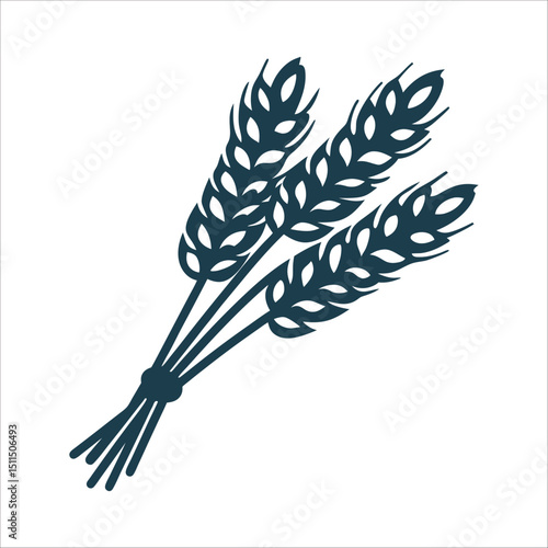 Sheaf of Wheat Icon, Isolated on White