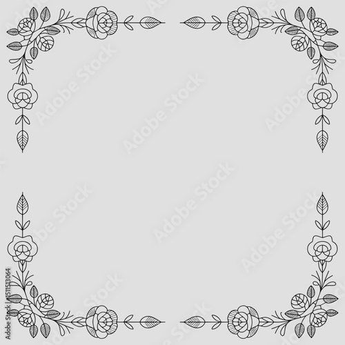 Decorative vintage frames and borders. Vector design. floral ornament.
