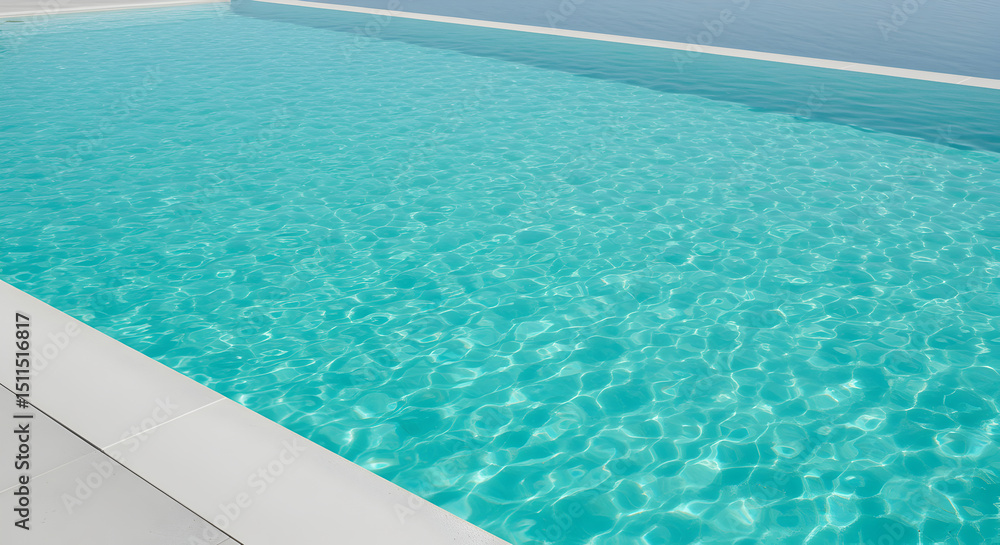 Obraz premium Serene Turquoise Water Of An Infinity Pool On A Bright Sunny Day