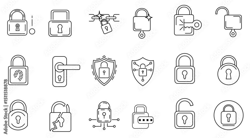 Fototapeta premium Padlock icons set. vector. editable