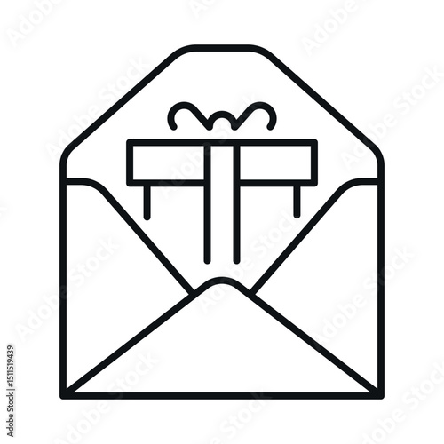 Sending a gift by mail icon represents the joy of sharing special moments and surprises through the postal system in a simple vector style