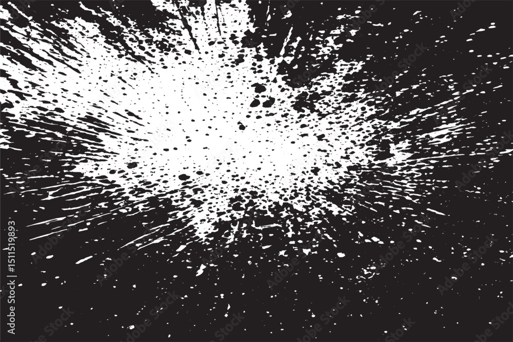 Obraz premium Abstract black and white splatter texture ideal for backgrounds, posters, street art, or grunge designs. Perfect for creatives and graphic designers needing bold, high-impact visuals.