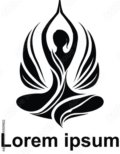 vector yoga logo design 