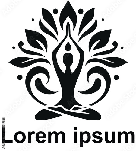 vector yoga logo design 