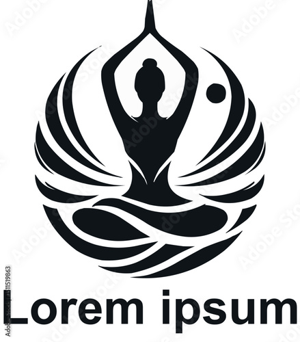 vector yoga logo design 