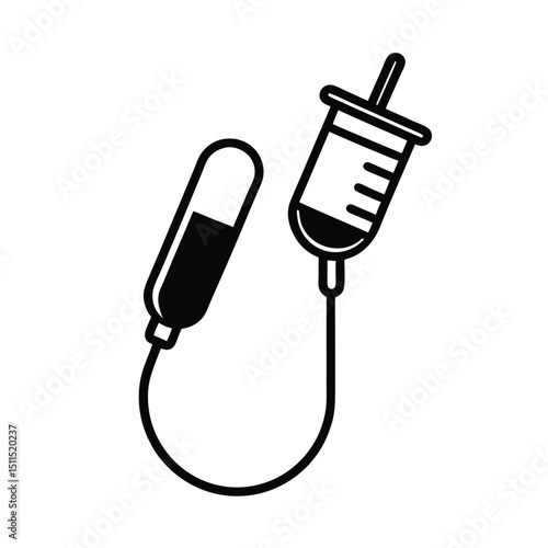 outlined intravenous cannula inserted.eps