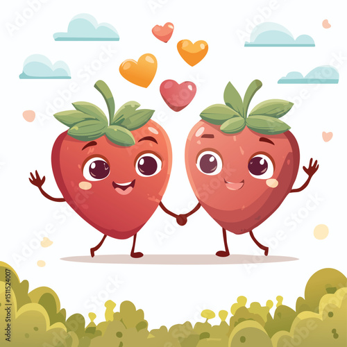 Date in cute cartoon character style with expressive face and limbs.