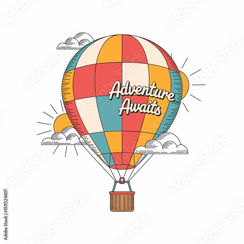 balloon, air, sky, hot, hot air balloon, vector, fly, illustration, travel, basket, design, transport, transportation, balloons, fun, flight, color, flying, icon, symbol, adventure, airship, up, vinta