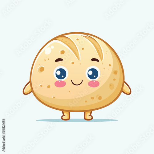 Sourdough in cute cartoon character style with expressive face and limbs.