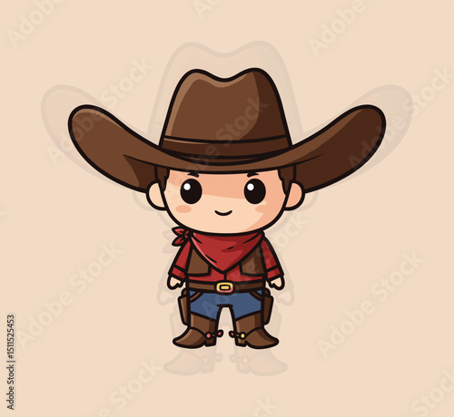 Adorable Chibi Cowboy Wild West Illustrations