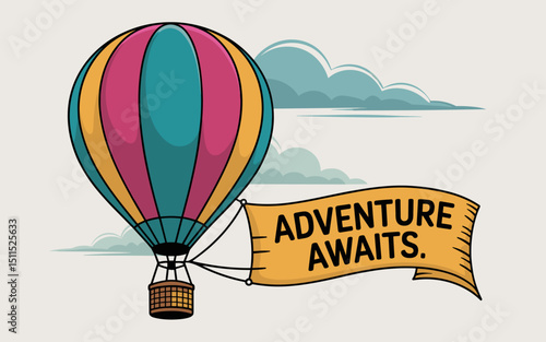 balloon, air, sky, hot, hot air balloon, vector, fly, illustration, travel, basket, design, transport, transportation, balloons, fun, flight, color, flying, icon, symbol, adventure, airship, up, vinta