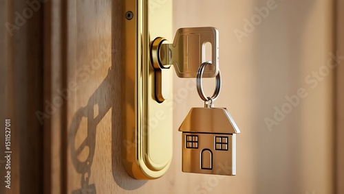 Home Key and Door Handle Symbol of Homeownership