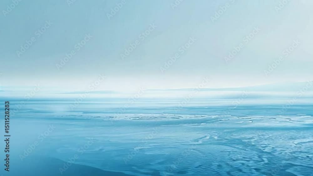 Serene Blue Ocean Waves with Gentle Fog and Soft Light Creating a Calm Atmosphere at Dawn 4k video footage Serene Blue Ocean Waves with Gentle Fog and Soft Light Creating a Calm Atmosphere at Dawn 4k video footage