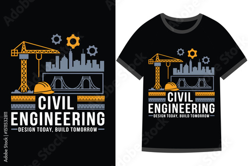 Vector illustration for Civil Engineering t shirt design