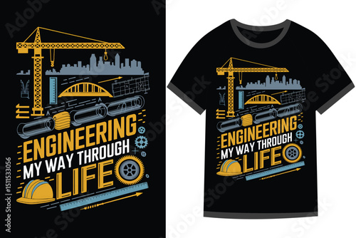 Vector illustration for Civil Engineering t shirt design
