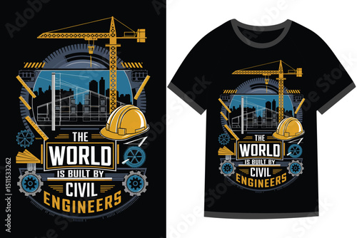 Vector illustration for Civil Engineering t shirt design