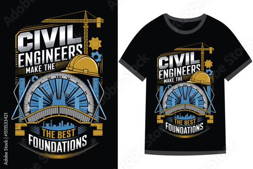 Vector illustration for Civil Engineering t shirt design