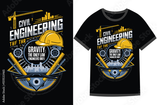 Vector illustration for Civil Engineering t shirt design