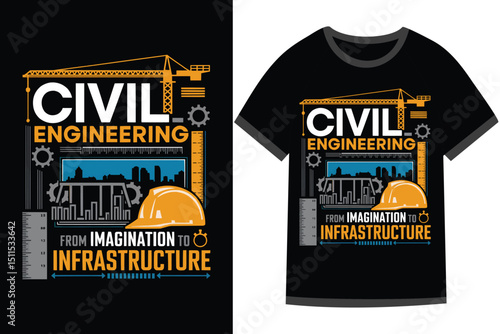 Vector illustration for Civil Engineering t shirt design
