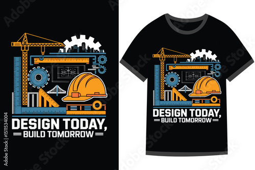 Vector illustration for Civil Engineering t shirt design