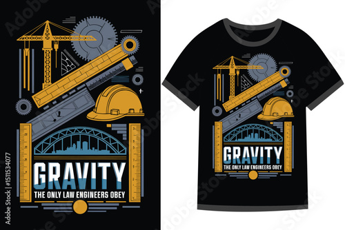 Vector illustration for Civil Engineering t shirt design