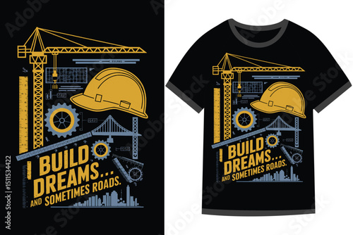 Vector illustration for Civil Engineering t shirt design