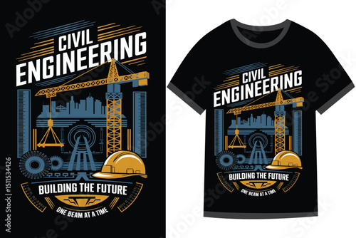 Vector illustration for Civil Engineering t shirt design