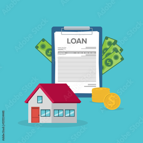 House bank credit. Finance management. Loan agreement. Mortgage money credit. Loan disbursement, quick loan service, easy credit.	